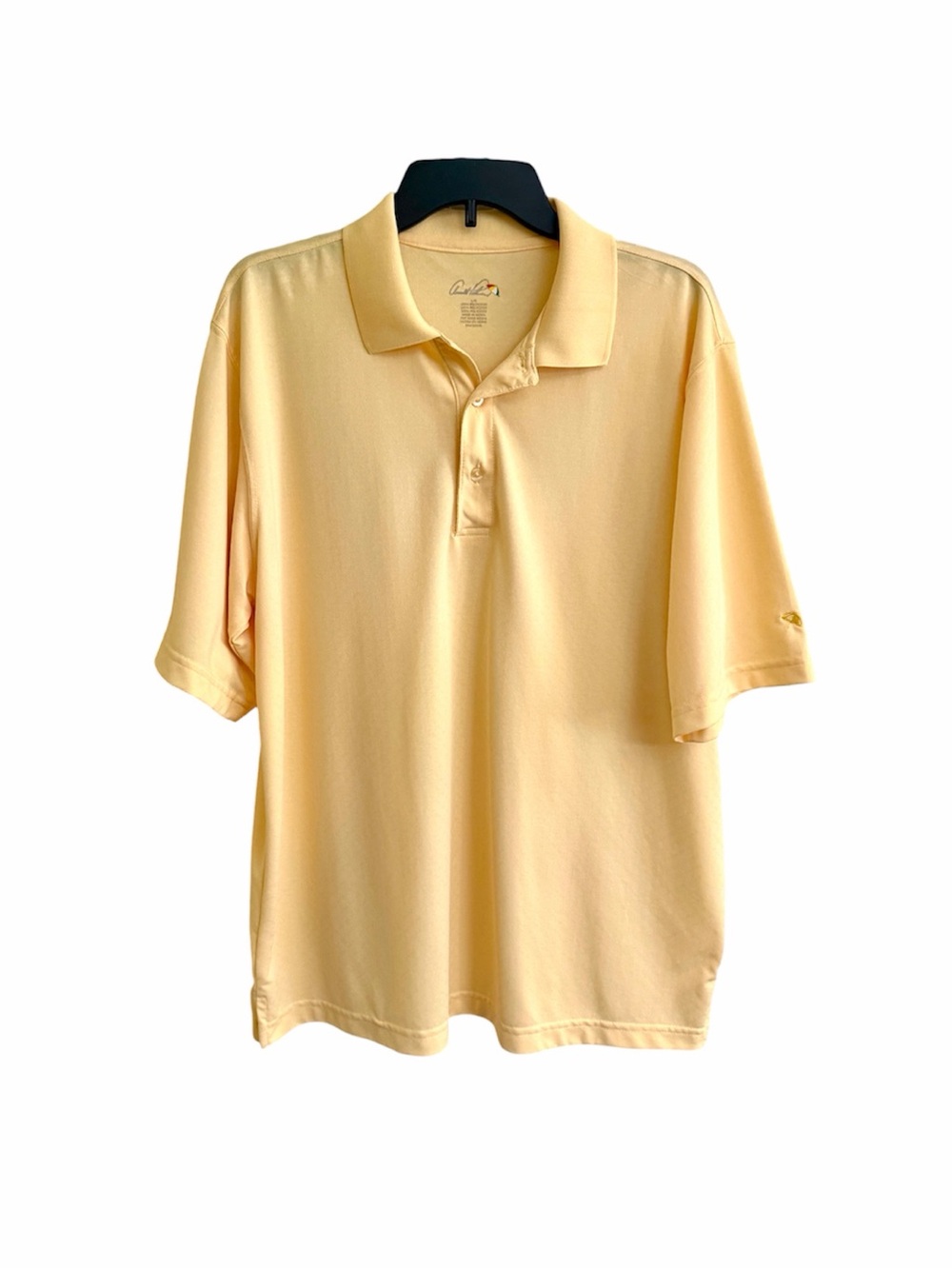 ARNOLD PALMER, MENS SHORT-SLEEVE YELLOW POLO SHIRT. SIZE L